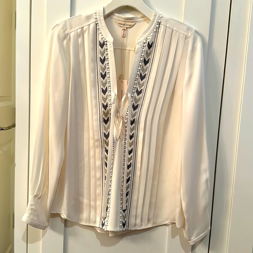 Rebecca Taylor White Silk blouse size 2